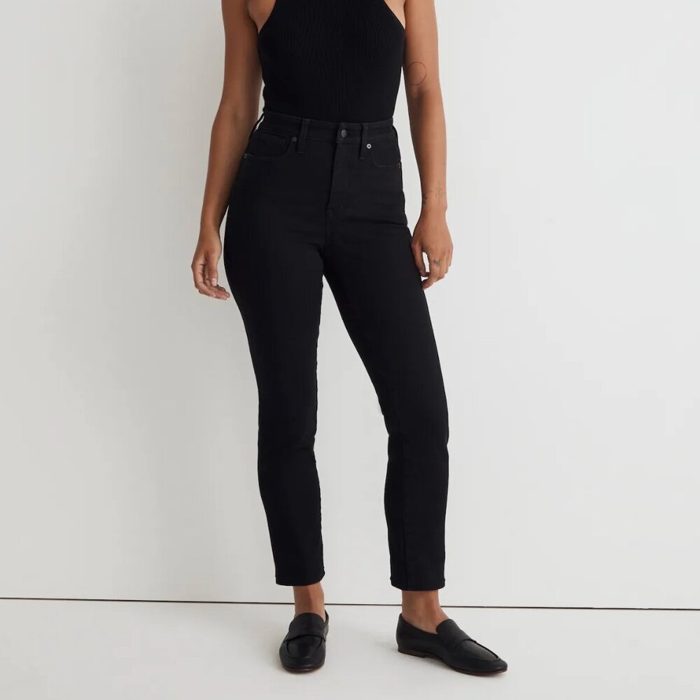 Madewell Curvy Stovepipe Jeans Black Size 31 NWT